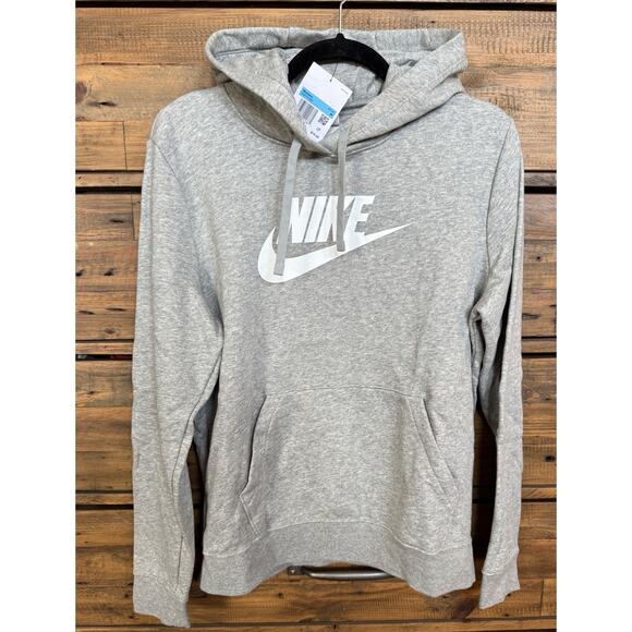 Nike Tops - Nike Hoodie Women's Medium Gray Pullover Swoosh Logo Sweatshirt NWT